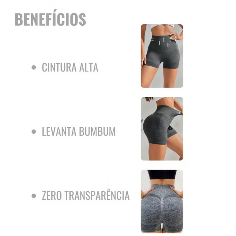 Short Yoga Feminino Levanta Bumbum Empina e Modela